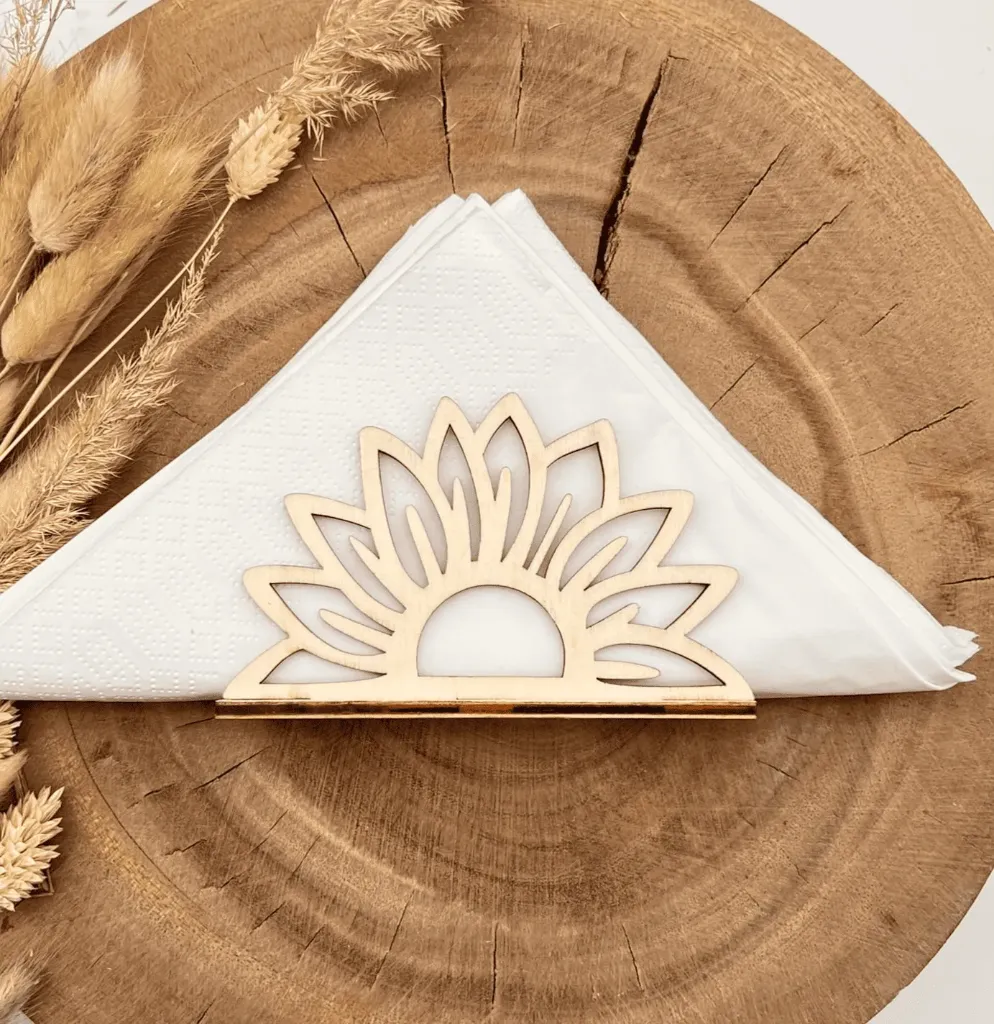 Serviettenhalter aus Holz - Sonnenblume