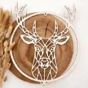 Türkranz mit Hirschmotiv aus Holz