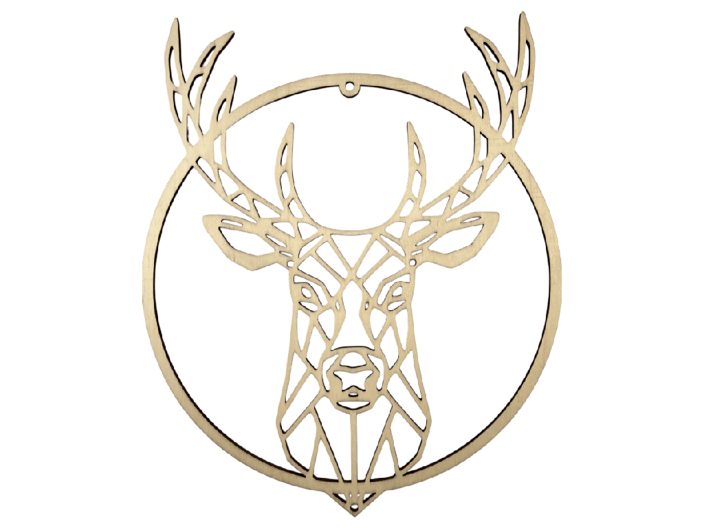 Türkranz mit Hirschmotiv aus Holz