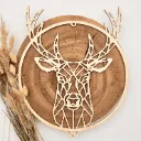 Türkranz aus Holz mit Hirschmotiv