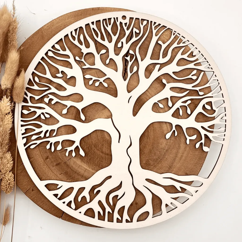 Türkranz aus Holz mit Lebensbaum Motiv