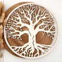 Türkranz aus Holz mit Lebensbaum Motiv