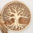 Türkranz aus Holz mit Lebensbaum Motiv