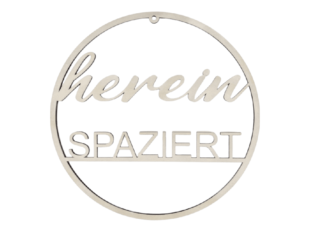 Türkranz „herein SPAZIERT“ aus Holz