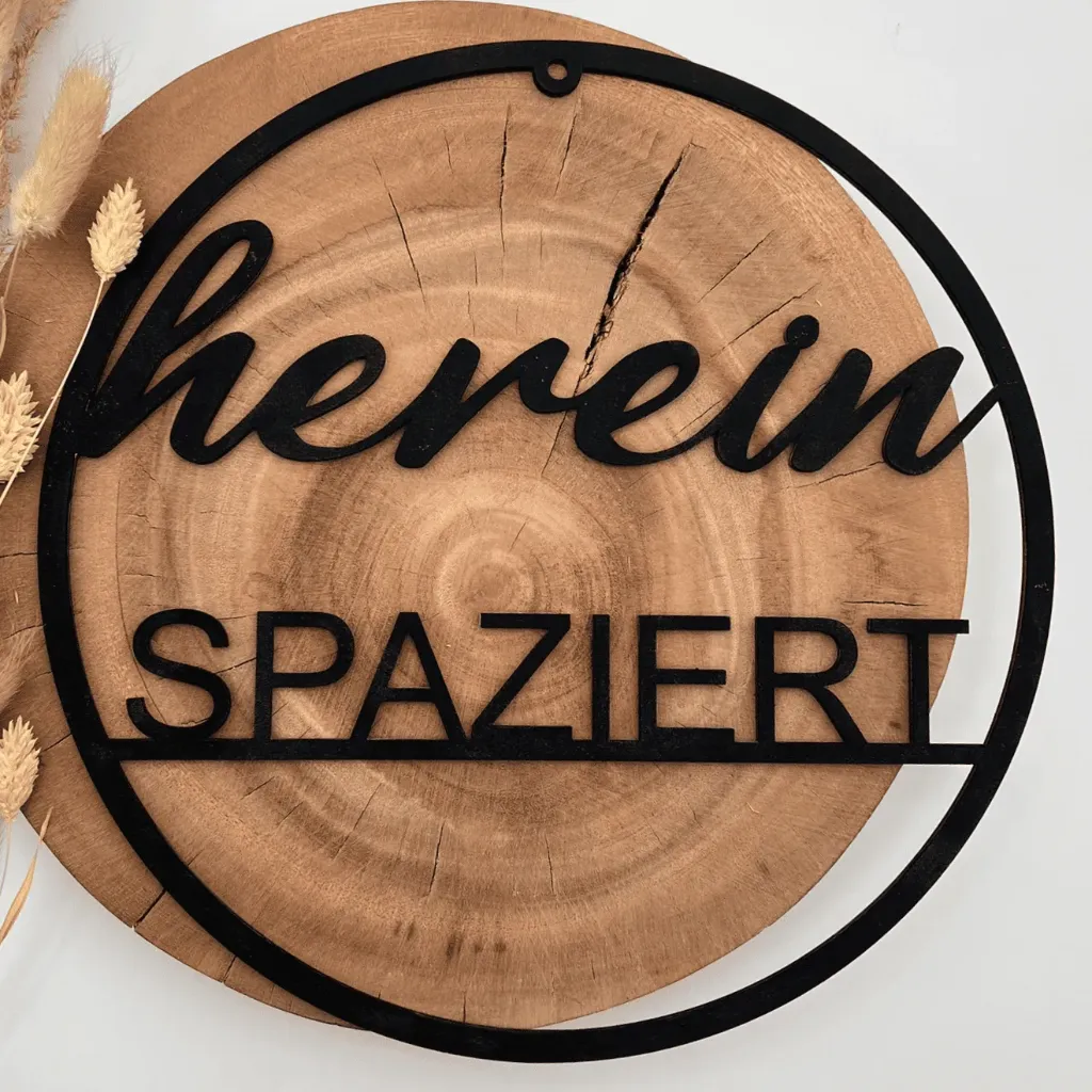 Türkranz „herein SPAZIERT“ aus Holz