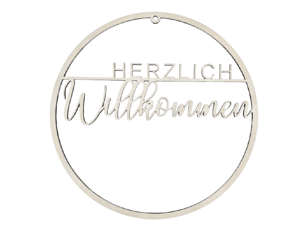 Türkranz „HERZLICH Willkommen“ aus Holz