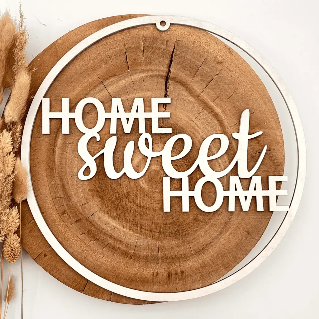Türkranz aus Holz „Home sweet home“