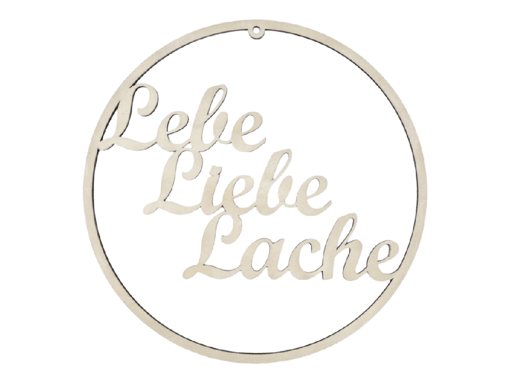 Türkranz „Lebe, Liebe, Lache“ aus Holz