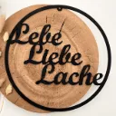 Türkranz aus Holz „Lebe, Liebe, Lache“