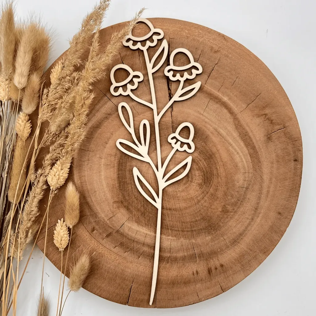[A00412] Wildblumenstecker Beerenrispe aus Holz – dekorativer Zweig für Vase