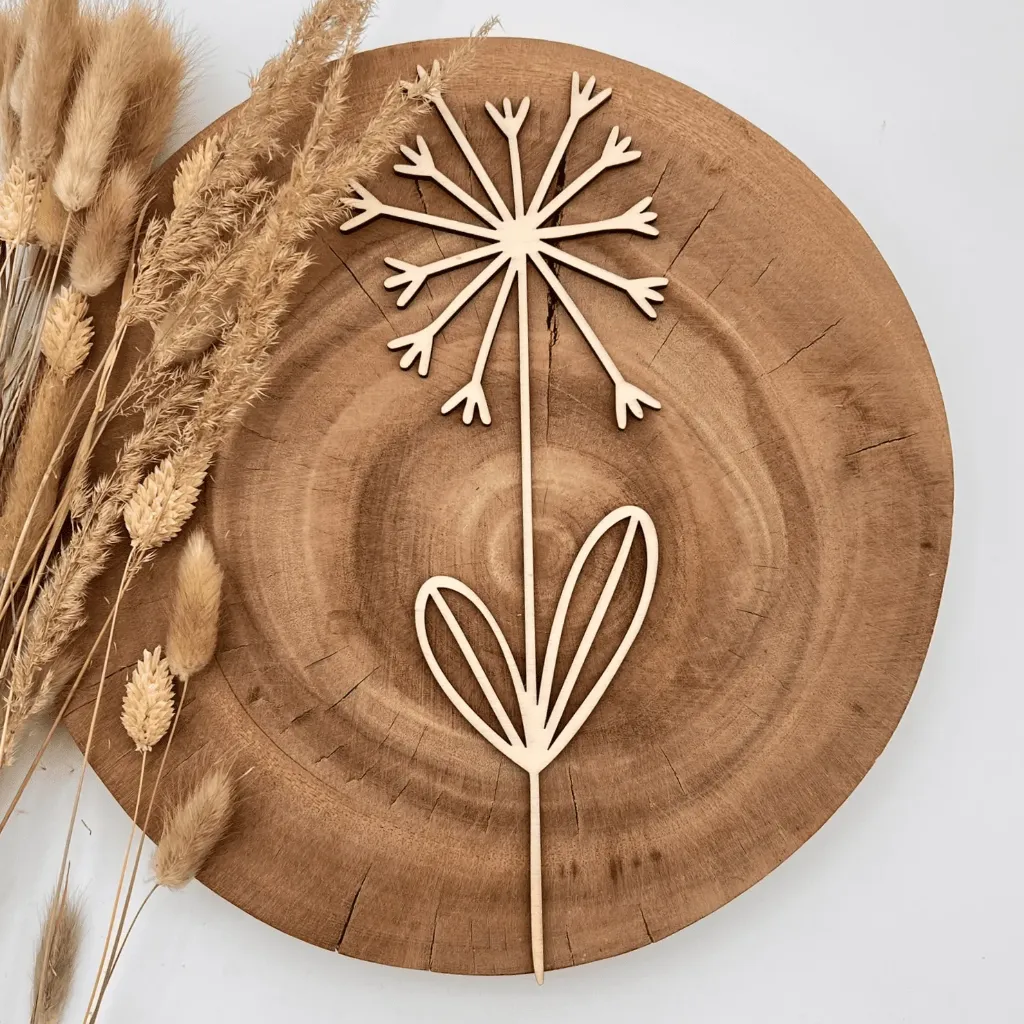 Wildblumenstecker Pusteblume aus Holz – leichte Frühlingsdeko
