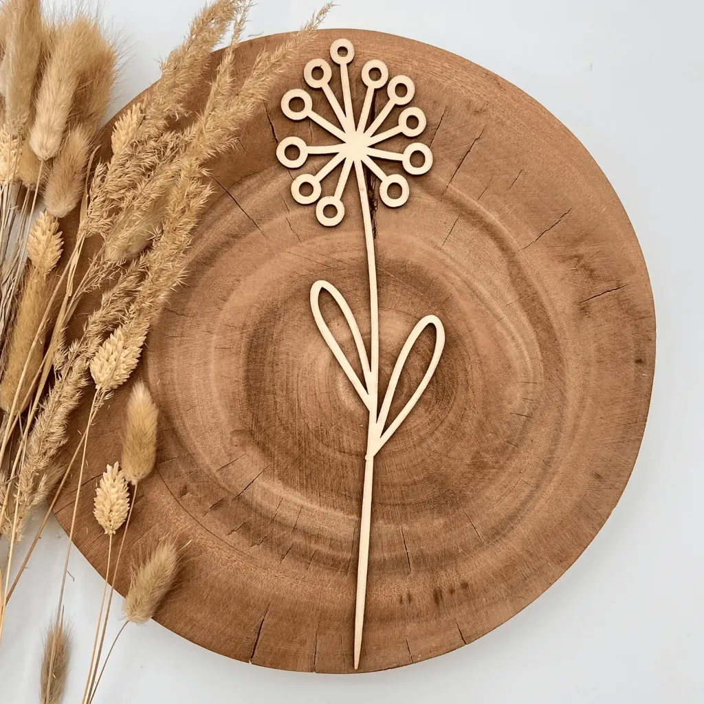 [A00415] Wildblumenstecker Kugelblüte aus Holz – moderne Vasen-Deko