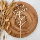 Wildblumenstecker Blätterzweig aus Holz – Dekostecker für Vase und Bilderrahmen