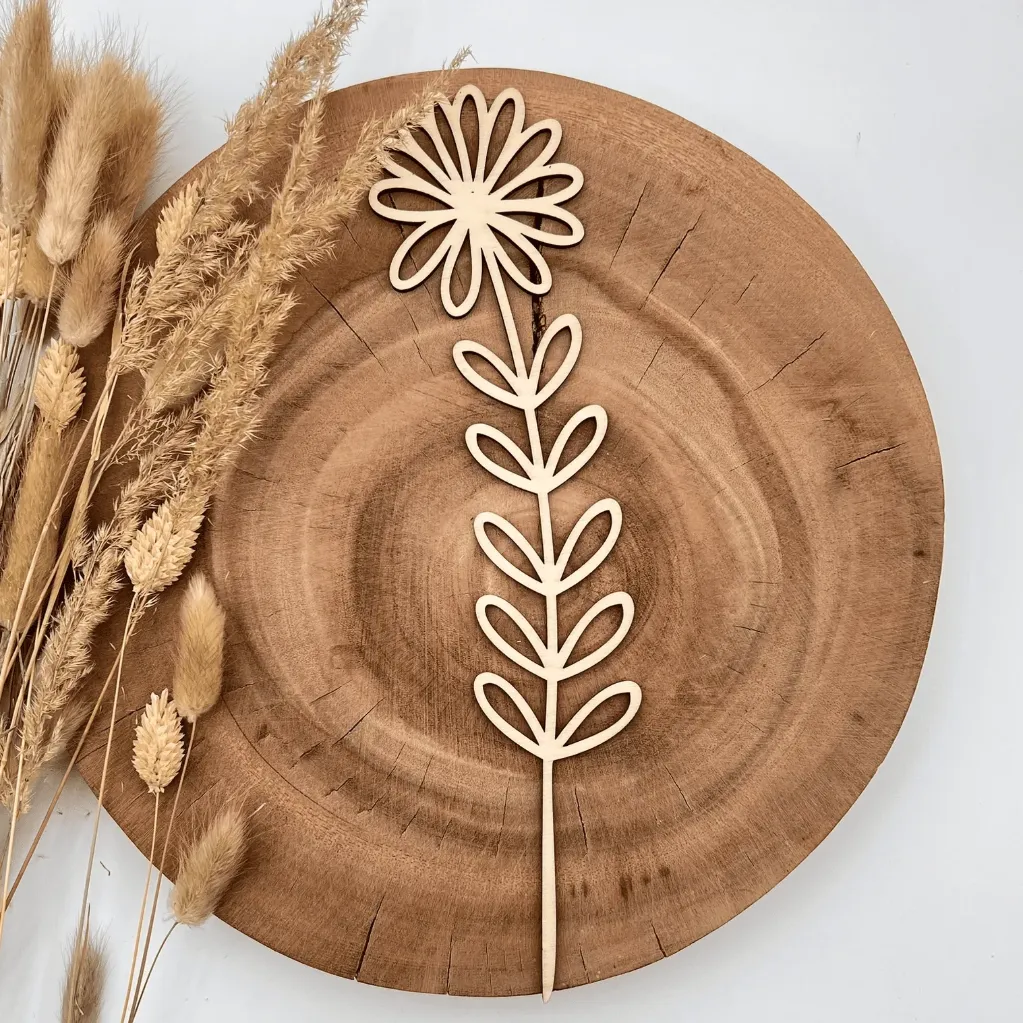 Wildblumenstecker Margerite aus Holz – florale Dekoration für Vase