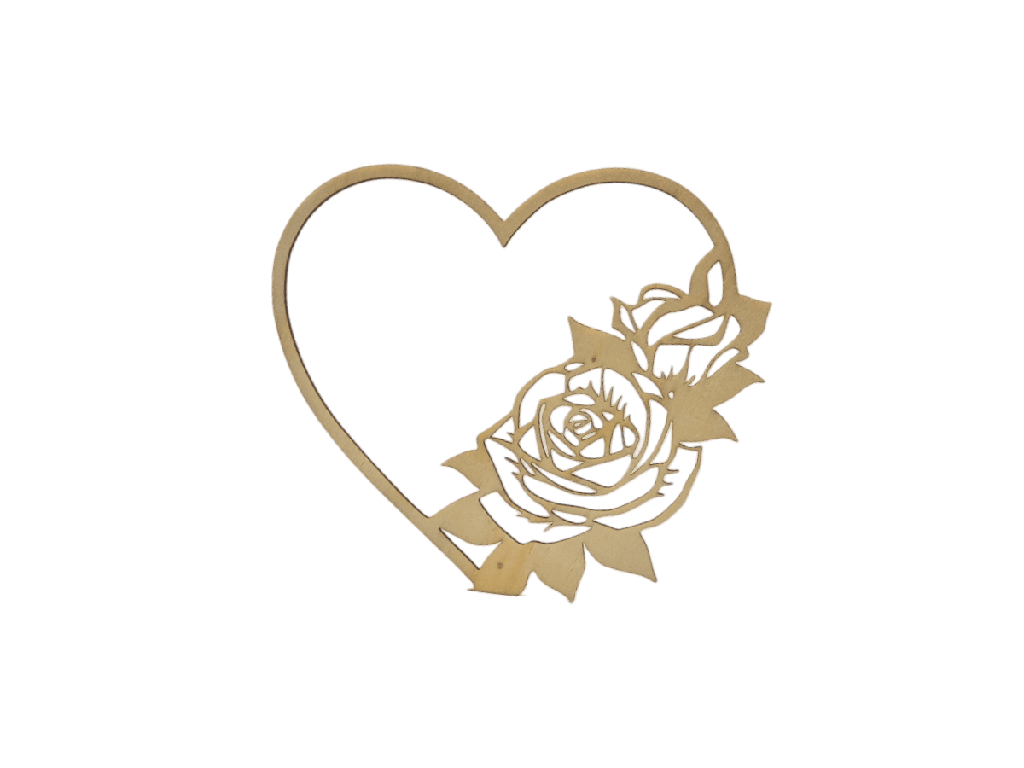 Herzdekoration - Minimalistische Rosen