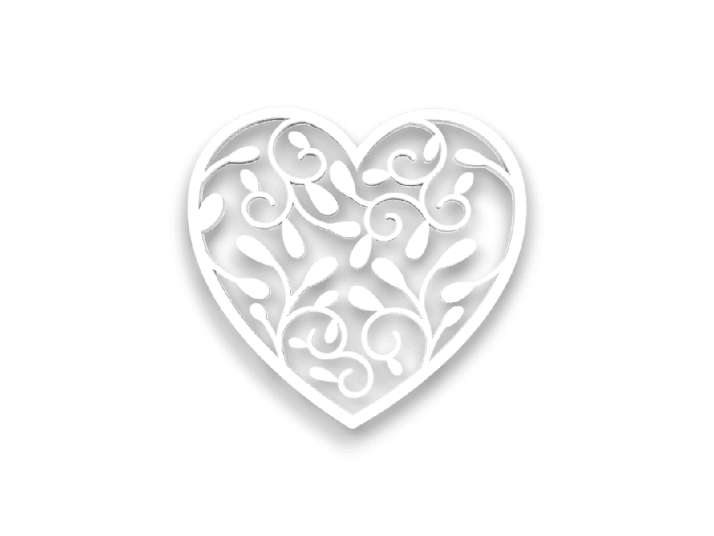 Herzdekoration - Motiv mit floralem Mandala