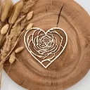 Herz Deko aus Holz – Rosenmotiv