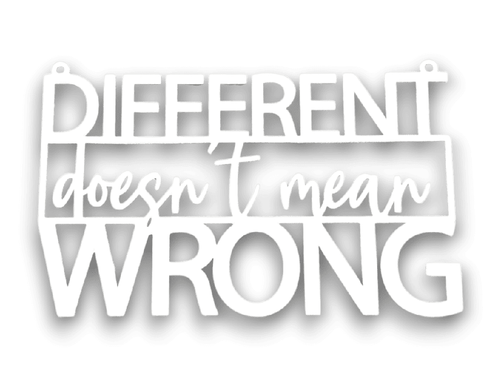 Holzschriftzug „Different doesn't mean wrong“ Motivation aus Holz