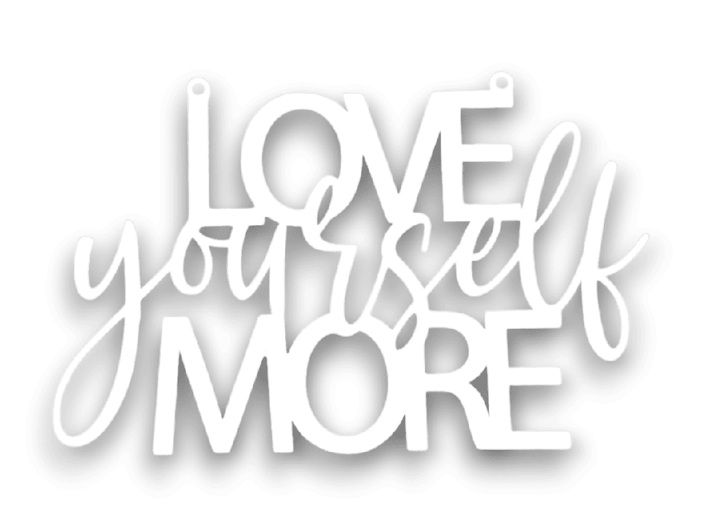 Holzschriftzug „Love yourself more“ Motivation aus Holz