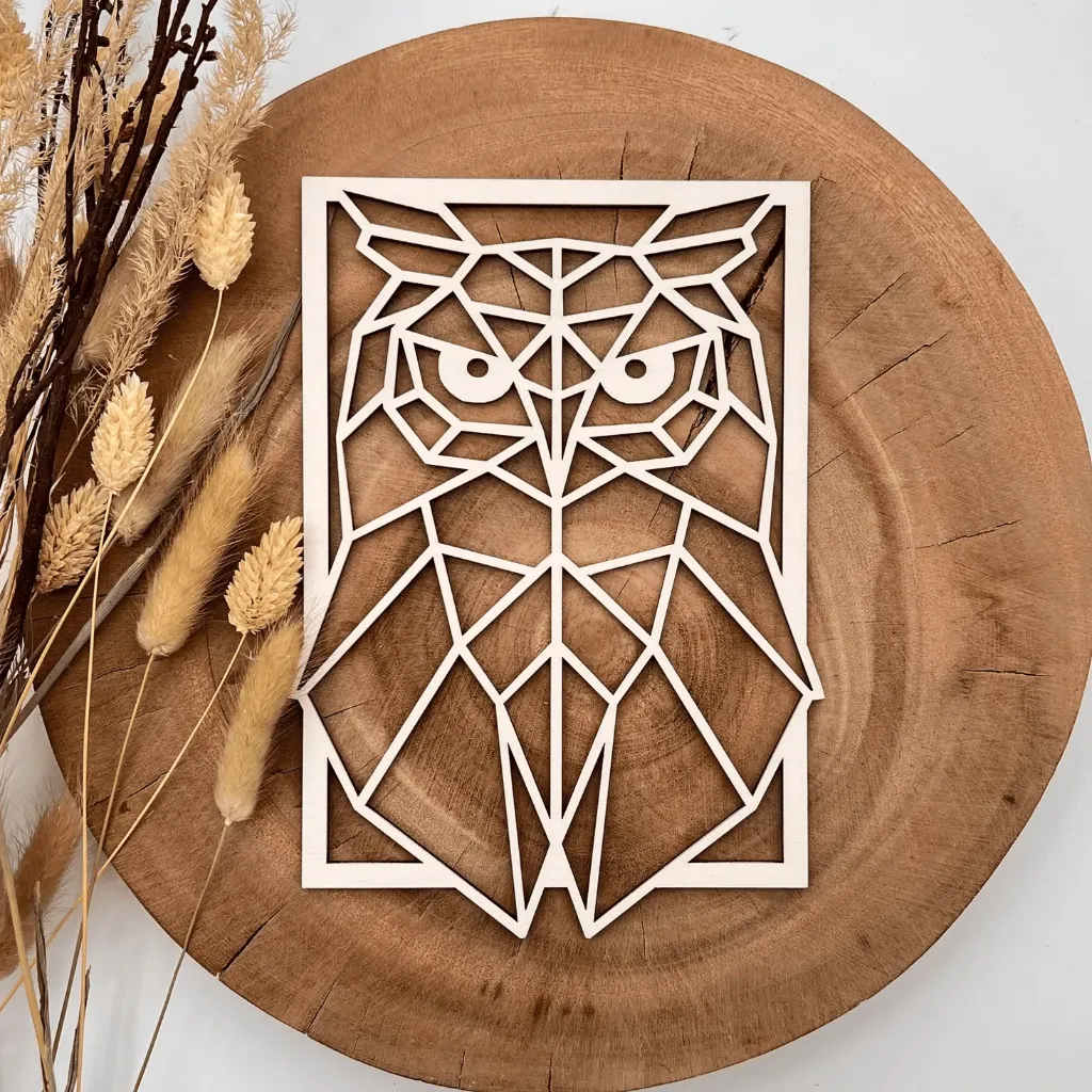 Eule Wandbild Holz – für Bilderrahmen