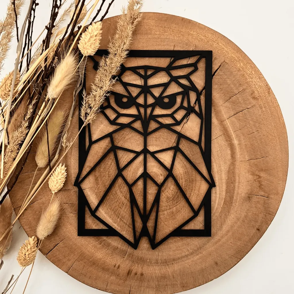 Eule Wandbild Holz – für Bilderrahmen