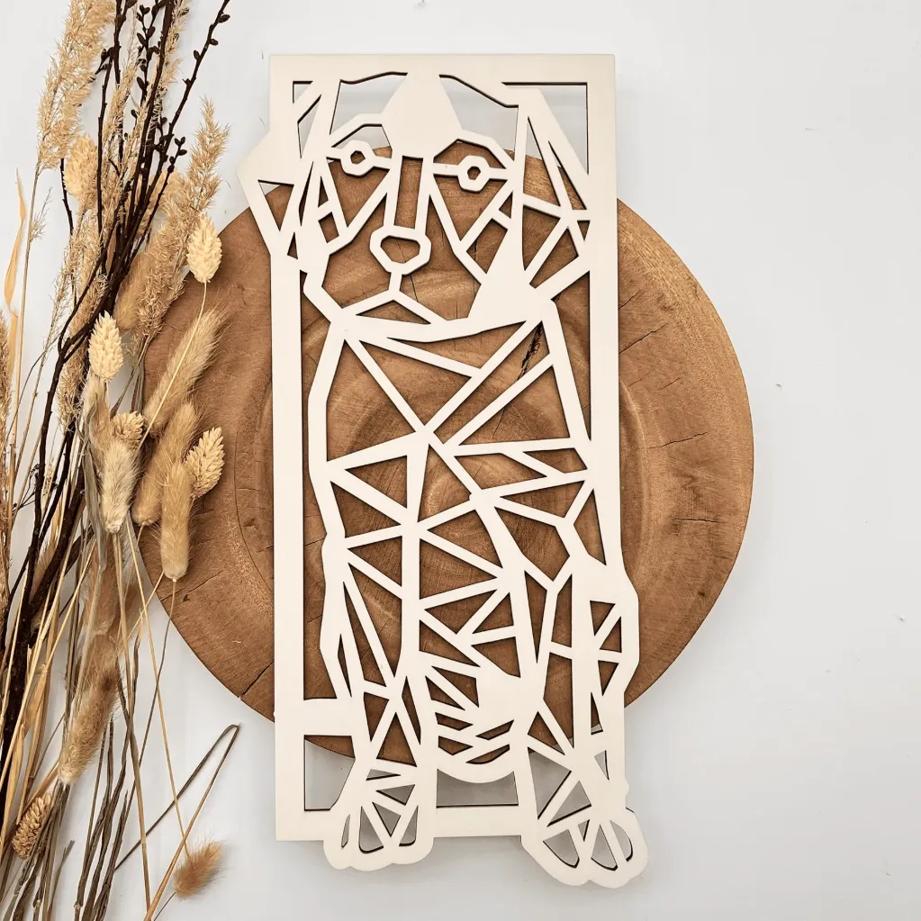 Hund Wandbild Holz – für Bilderrahmen