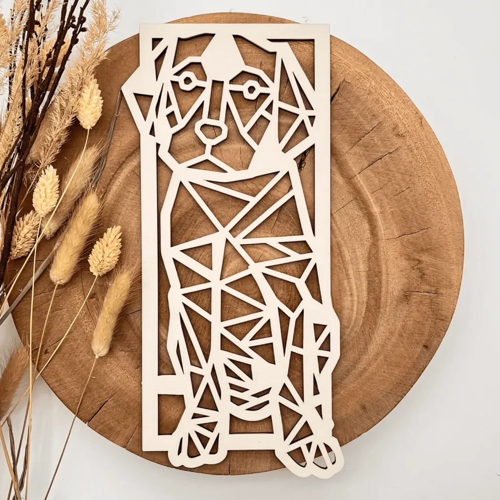 Hund Wandbild Holz – für Bilderrahmen