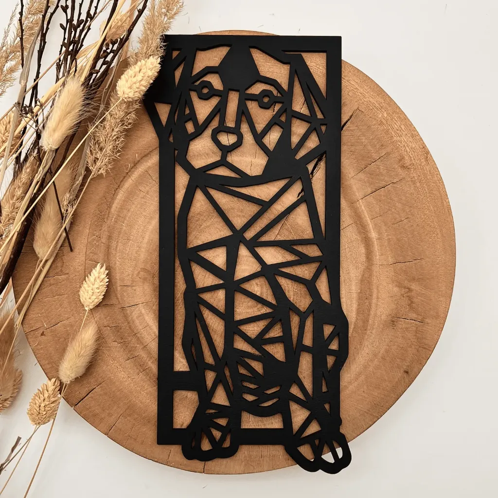 Hund Wandbild Holz – für Bilderrahmen