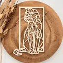 Katze im Rahmen Wandbild Holz – für Bilderrahmen