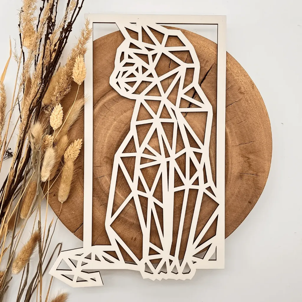 Katze im Rahmen Wandbild Holz – für Bilderrahmen
