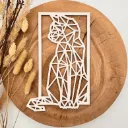 Katze im Rahmen Wandbild Holz – für Bilderrahmen