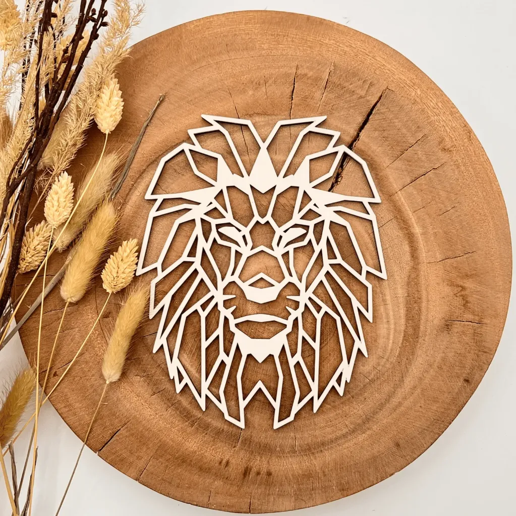 Löwe Wandbild Holz – für Bilderrahmen