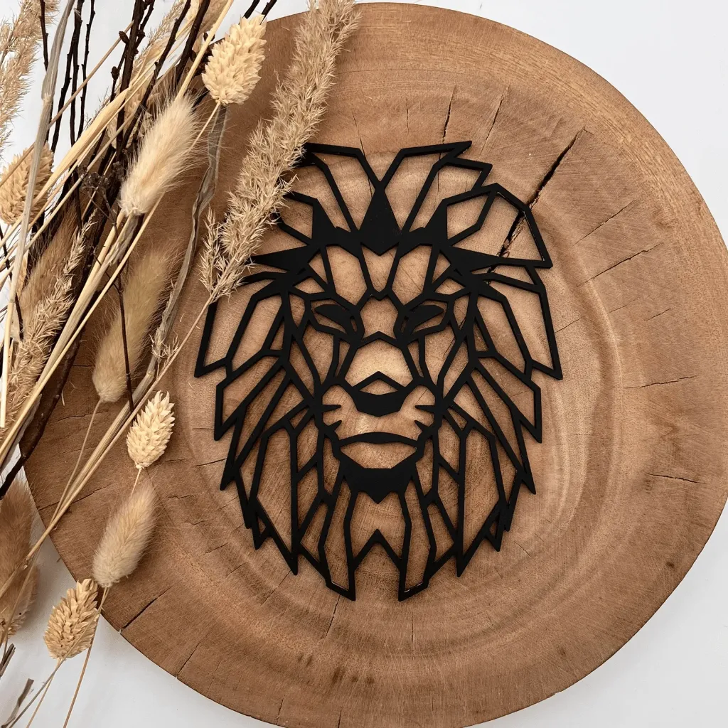 Löwe Wandbild Holz – für Bilderrahmen