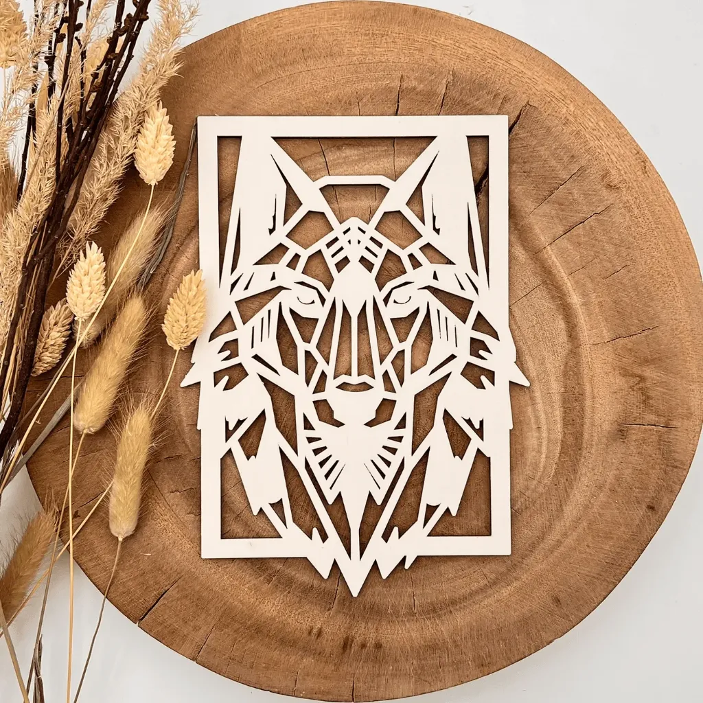 Wolf Wandbild Holz – für Bilderrahmen