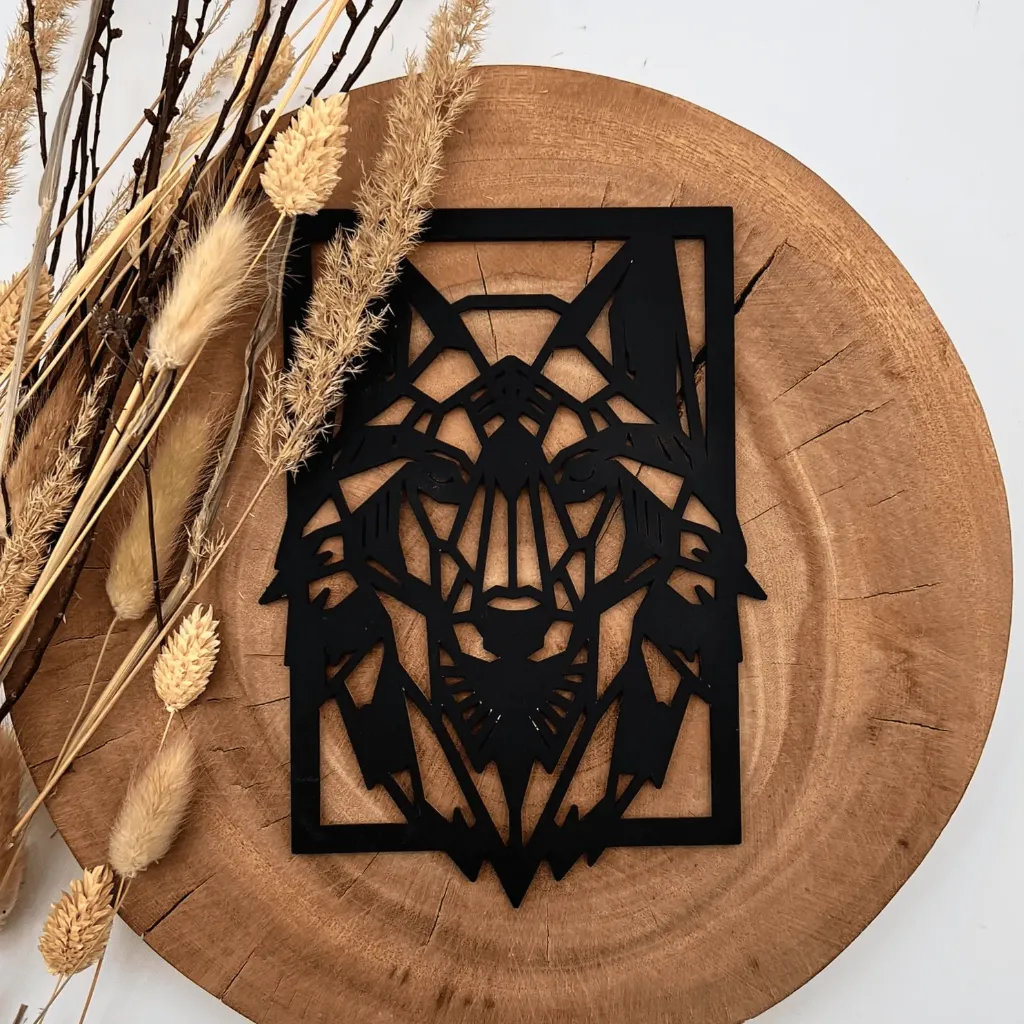 Wolf Wandbild Holz – für Bilderrahmen