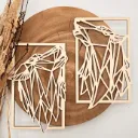 Wandbild - Wölfe im Rahmen aus Holz