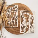 Wandbild - Wölfe im Rahmen aus Holz