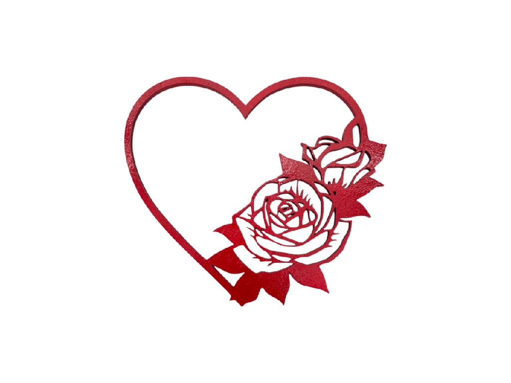Herzdekoration - Minimalistische Rosen