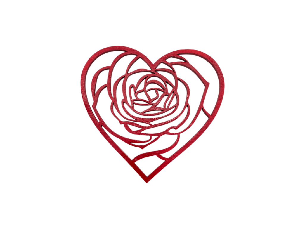 Herzdekoration - Rose