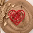 Herz Deko aus Holz – Rosenmotiv