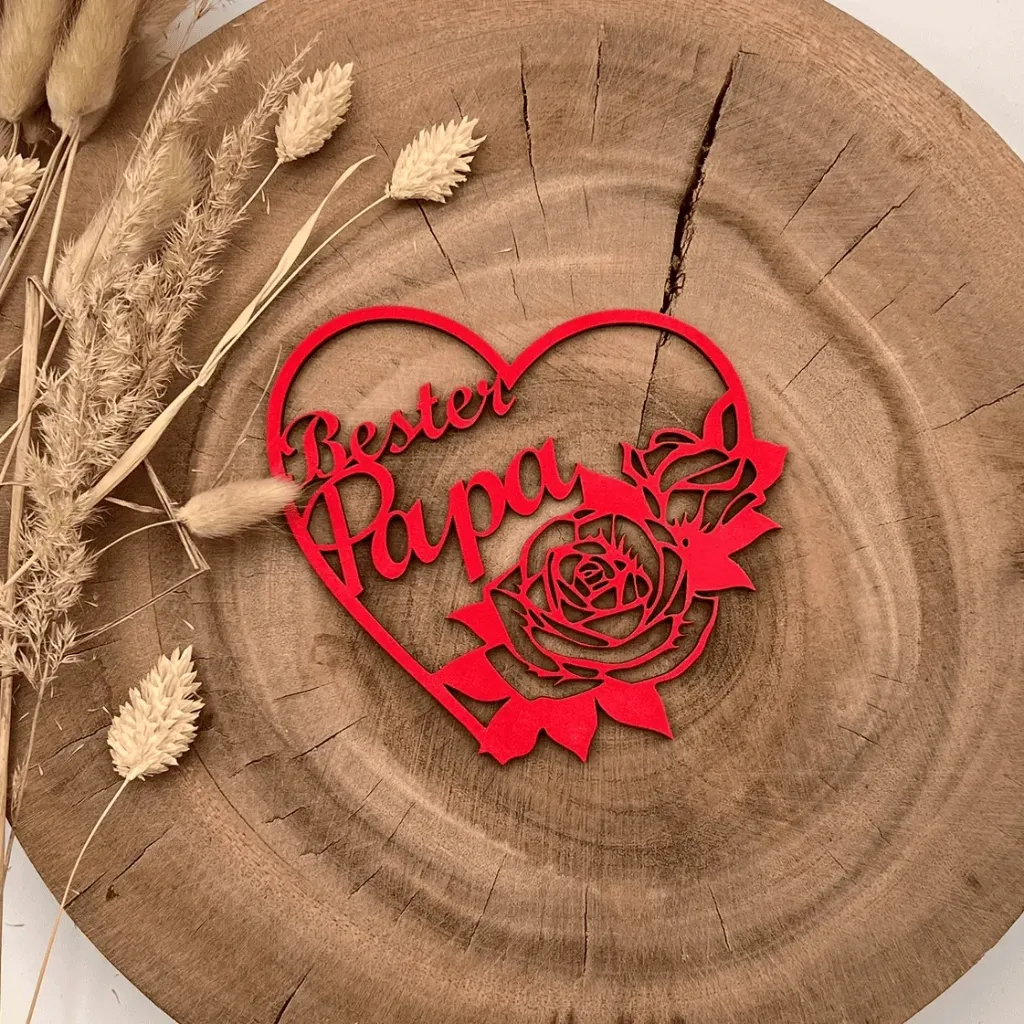 Herz Deko aus Holz – „Bester Papa“