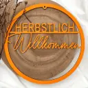 Türkranz aus Holz „HERBSTLICH Willkommen“