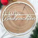 Türkranz aus Holz „Frohe Weihnachten“