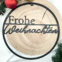 Türkranz aus Holz „Frohe Weihnachten“