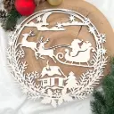 Türkranz aus Holz mit Weihnachtsmotiv – Geschenkauslieferung