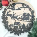 Türkranz aus Holz mit Weihnachtsmotiv – Geschenkauslieferung