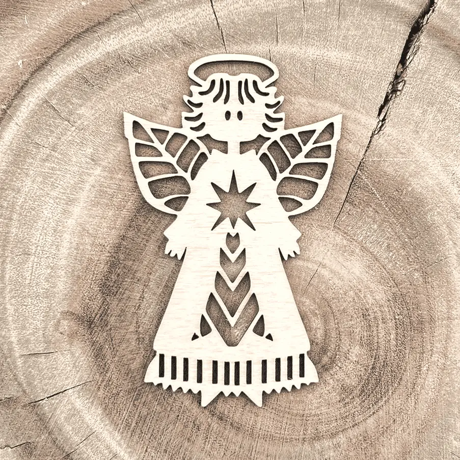 Weihnachtsengel aus Holz – Sternengel der Weihnacht