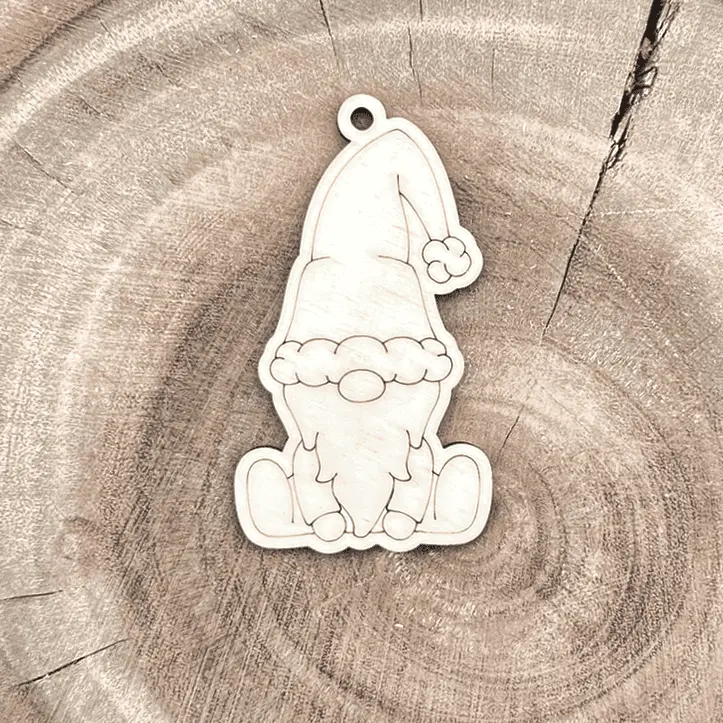 Weihnachtsanhänger aus Holz – Wichtel zum Anmalen