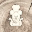 Weihnachtsanhänger aus Holz – Schneemann mit Zylinder zum Anmalen