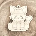 Weihnachtsanhänger aus Holz – Weihnachtskatze zum Anmalen